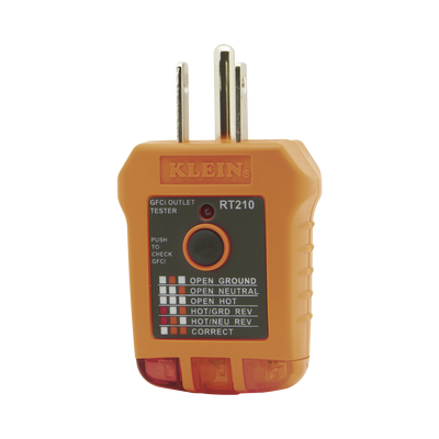 KLEIN TOOLS Probador de Tomacorrientes Estándar y Tomacorrientes con Interruptor de Falla a Tierra (GFCI). MOD: RT-210