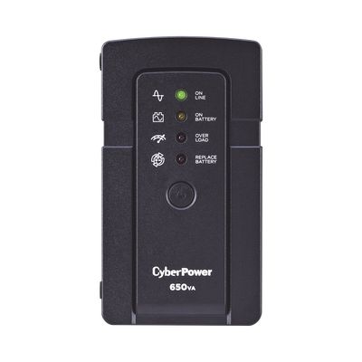 CYBERPOWER UPS de 650 VA/400 W, Topología Standby, Compacto, Entrada 120 Vca NEMA 5-15P, Con 3 Tomas Respaldo/Protección y 3 Tomas Solo Protección NEMA 5-15R MOD: RT650
