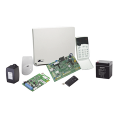 CROW Kit inalámbrico de panel RUNNER4/8 con receptor FWTRANS9F, 2 contactos FW2MAG9F, 1 Detector de movimiento FW2NEO9F, 1 Llavero RF, Batería/Transformador. RUNNER4/8-RFK1
