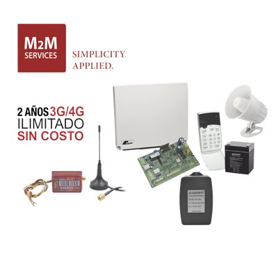 CROW (2 Años 4G ILIMITADO INCLUIDO) Kit Alarma Runner4/8, comunicador MN02LTEMV3, incluye teclado de leds, batería, transformador y gabinete MOD: RUNNER4/8MINI2