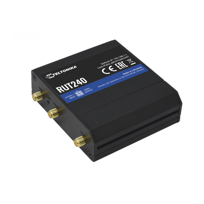 TELTONIKA Router LTE, Slot para SIM, 2 puertos Ethernet 10/100 Mbps, Wi-Fi 2.4 GHz, Interfaz Amigable, Bandas B1, B2, B3, B4, B5, B7, B8, B28 MOD: RUT240