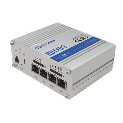 TELTONIKA Router Industrial LTE(4.5G) Cat6, 4 puertos Gigabit, Doble ranura SIM, GNSS MOD: RUTX09