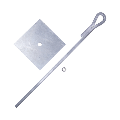 SYSCOM TOWERS Ancla para Retenida para Muro con Ojo de Llave Galvanizado por Inmersión en Caliente (Requiere Placa Igualadora). MOD: SAP-01-JG