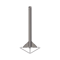 SYSCOM TOWERS Mástil de 2 metros, de 2" de Diámetro, con Opresor, Base Soldada . Galvanizado por Inmersión en Caliente. MOD: SBMPR2M