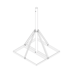 SYSCOM TOWERS Base No Penetrante Base de 0.9 x 0.9 m con Mástil de 1.5 m x 2" diam. Ced.30 para Instalación de Antenas (HOT-DIP). MOD: S-BNP-901