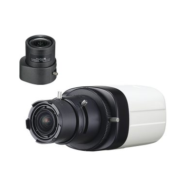 Hanwha Techwin Wisenet Kit de Camara Box 2MP SCB-6003 y Lente 3MP SLA-M2890-DN MOD: SCB-6003-2890