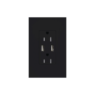 LUTRON ELECTRONICS Tomacorriente 15A,con salida de carga USB MOD: SCR-15-UBTR-MN