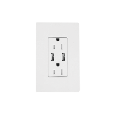 LUTRON ELECTRONICS Receptáculo 15 A con puerto USB MOD: SCR15UBTRSW