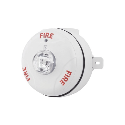 SYSTEM SENSOR Lámpara Estroboscópica para Exterior / a 2 Hilos / Montaje en Techo / Configuración Estroboscópica Seleccionable / Color Blanco MOD: SCWK