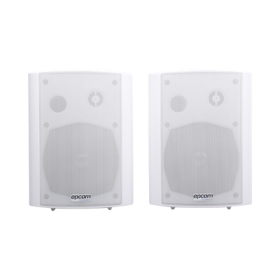 EPCOM PROAUDIO Altavoces de Montaje en Pared Activo 5"+1.5" | RMS 20W@8ohms y Pasivo 20W | Material ABS | Reja Metálica | Bracket de Metal | Color Blanco MOD: SF-775AW