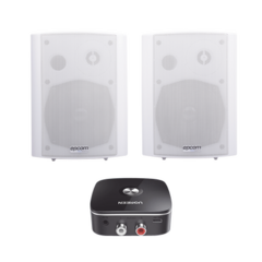 EPCOM PROAUDIO Kit Altavoces + Modulo Receptor BT | Montaje en Pared | 2x20W RMS | Material ABS y Reja Metálica | Bracket de Metal | Color Blanco MOD: SF775AW/BT