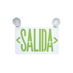 SFIRE Letrero LED de SALIDA con Luz de Emergencia/Montaje Universal (pared, lateral o Techo)/Batería de Respaldo Incluida MOD: SF860-HG-W