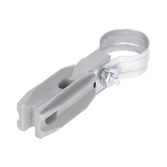SFIRE Aislador de paso o esquina de color GRIS con abrazadera incluida de 1 Pulgada para uso en poste cerco eléctrico MOD: SFABRAZADERA1PG