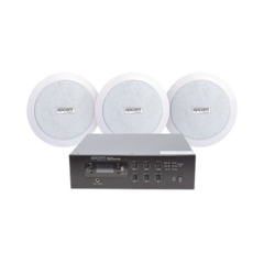 EPCOM PROAUDIO KIT de Amplificador de 120W para Escritorio | 3 Altavoces de Plafón de 5.5in | 3.75 - 30W | Sistema 70/100V MOD: SFB120/3CS
