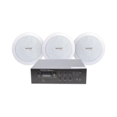 EPCOM PROAUDIO KIT de Amplificador de 120W para Escritorio | 3 Altavoces de Plafón de 5.5in | 3.75 - 30W | Sistema 70/100V MOD: SFB120/3CS