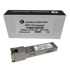 CAMBIUM NETWORKS Transceptor MiniGbic SFP, 1 Gbps, Ethernet 10/100/1000 (RJ45) MOD: SFP-1G-COPPER