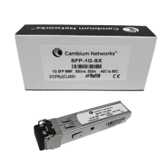 CAMBIUM NETWORKS Transceptor MiniGibic SFP, 1 Gbps, Multimodo, distancia hasta 550m, conector LC MOD: SFP-1G-SX