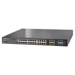 PLANET Switch administrable L2+ Stack de 24 puertos PoE+ 802.3at + 2 Puertos 10G SFP /440W MOD: SGS-5220-24P2X