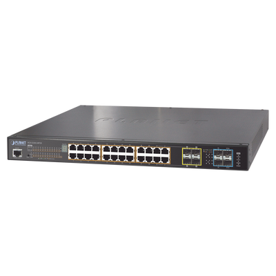 PLANET Switch administrable L2+ Stack de 24 puertos PoE+ 802.3at + 2 Puertos 10G SFP /440W MOD: SGS-5220-24P2X