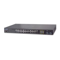 PLANET Switch de Acceso Stack Capa 2+ de 24 puertos + 4 compartidos TP/SFP + 2 Puertos 10G SFP+ Stack MOD: SGS-5220-24T2X