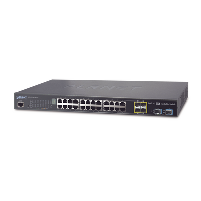 PLANET Switch de Acceso Stack Capa 2+ de 24 puertos + 4 compartidos TP/SFP + 2 Puertos 10G SFP+ Stack MOD: SGS-5220-24T2X