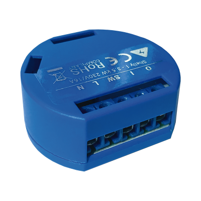 SHELLY Relevador y contacto seco / Interruptor WIFI Industrial y residencial inteligente / Hasta 16A / Soporta Google / Alexa / Nube P2P y control Local / SHELLY1