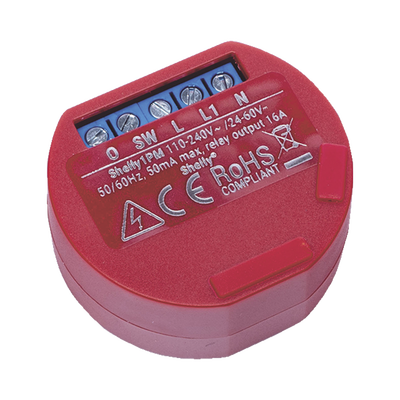 SHELLY Relevador / Interruptor WIFI / Industrial y residencial Inteligente / Medidor de consumo / 16A / Soporta Google / Alexa / Nube P2P y control local / ideal para iluminacion MOD: SHELLY1PM