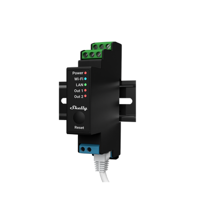 SHELLY Relevador / Interruptor WIFI INDUSTRIAL Industrial y residencial inteligente / Hasta 16A / Soporta Google /Alexa / Nube P2P y control Local / MOD: SHELLYPRO2PM