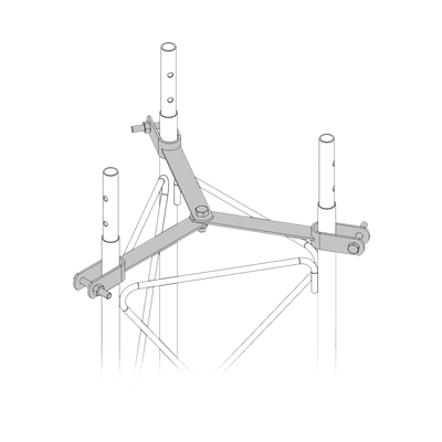 SYSCOM TOWERS Brida para sujeción de retenida compatible con tramos STZ30, Galvanizado Electrolítico. MOD: SJB-30