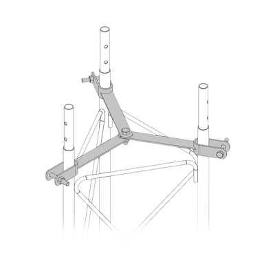 SYSCOM TOWERS Brida para sujeción de retenida compatible con tramos STZ45G, Galvanizado por Inmersión en Caliente. MOD: SJB-45G