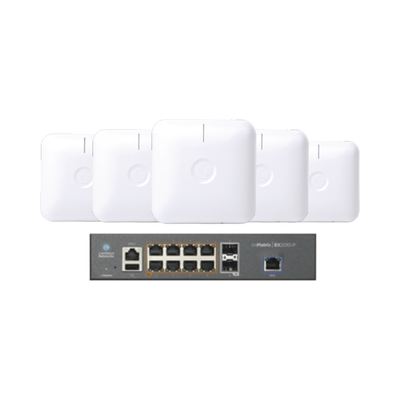 CAMBIUM NETWORKS Starter Kit Wi-Fi Empresarial de 5 Access Point PLE410 y 1 Switch PoE EX2010P MOD: SKIT-CNPILOT-CO