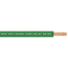 INDIANA Cable Eléctrico de Cobre Recubierto THW-LS Calibre 4 AWG 19 Hilos Color Verde (100 metros) MOD: SLY-287-GRN/100
