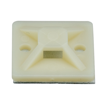 PANDUIT Montaje-Sujetador Adhesivo de 4 Vías de 1" x 1" x 1/4", Color Natural, Nylon 6.6 Retardante de Llamas V-2, Paquete de 100pz MOD: SMP16A-C