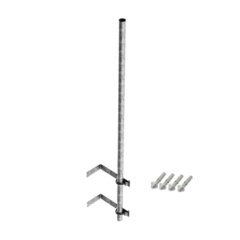 SYSCOM TOWERS Mástil de 3 m de 1-1/2" diámetro ced. 30 con Herrajes para Sujeción a Pared. MOD: SMR-P2