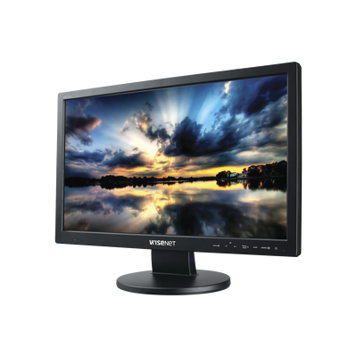Hanwha Techwin Wisenet Monitor Profesional FULL HD LED de 22" con cristal templado ideal para Videovigilancia / Uso 24/7 / Resolución 1920x1080 / Entradas de video HDMI, VGA y BNC. MOD: SMT-2233