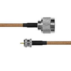 EPCOM INDUSTRIAL Cable Coaxial RG-142/U de 110 cm, 50 Ohm con Conectores N Macho a Mini UHF Macho. MOD: SN-142-MIN-110