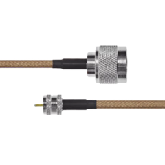 EPCOM INDUSTRIAL Jumper de Cable Coaxial RG-142/U de 180 cm y Conectores N Macho a Mini-UHF Macho. MOD: SN-142-MIN-180