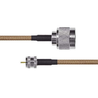 EPCOM INDUSTRIAL Jumper de Cable Coaxial RG-142/U de 180 cm y Conectores N Macho a Mini-UHF Macho. MOD: SN-142-MIN-180