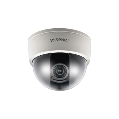 Hanwha Techwin Wisenet Cámara IP Tipo Mini Domo 3MP / Lente Varifocal 3-8.5mm / Entrada y Salida de Alarma MOD: SND-7061