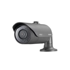 Hanwha Techwin Wisenet Camara bala IP 2MP, infrarroja día/noche real (ICR), video análisis, WDR, lente 3.8mm, IP66 para exterior, wiseNet III MOD: SNO-6011R