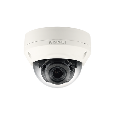 Hanwha Techwin Wisenet Cámara IP Tipo Domo Antivandálica 2MP / Lente Varifocal 2.8-12mm / IR 20M / dWDR / IP66 MOD: SNV-L6083R