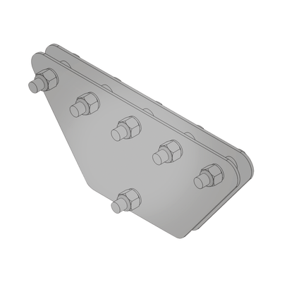 SYSCOM TOWERS Placas igualadoras con tornillería y separadores, para 5 retenidas. Galvanizado electrolítico (20x20x50 cm). MOD: SP-202050