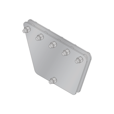 SYSCOM TOWERS Placas igualadoras con tornillería y separadores, para 5 retenidas. Galvanizado en inmersión (30x30x50 cm). MOD: SP-303050-G