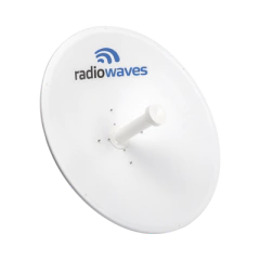 RADIOWAVES Antena de alto desempeño, Dimensiones (2 ft), Ganancia de 29 dBi, 5.25-5.85 GHz, Conectores N-hembra, Fácil instalación, Preensamblada, Montaje incluido MOD: SPD2-5.2NS