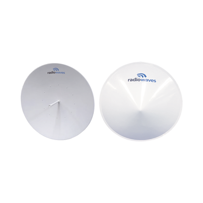 RADIOWAVES Antena Direccional con radomo incluido, Dimensiones (8 ft), 5.25-5.85 GHz, Ganacia de 41 dBi ,2 Conectores N-hembra, Montaje incluido MOD: SPD8-5.2NS-RD