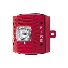 SYSTEM SENSOR Bocina con Lámpara Estroboscópica para Exterior, con Configuración Estroboscópica Seleccionable, Color Rojo MOD: SP-SRK
