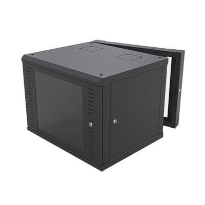 LINKEDPRO BY EPCOM Gabinete Abatible de Pared (Con Marco Trasero) con Rack 19" de 9 Unidades. Ventana de Cristal Templado. MOD: SR-1909-GAP-V4
