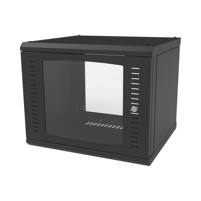 LINKEDPRO BY EPCOM Gabinete para Montaje en Pared Fijo, con 9 Unidades de Rack, de 19in, Puerta de Cristal Templado, Fabricado en Acero MOD: SR-1909-GFP