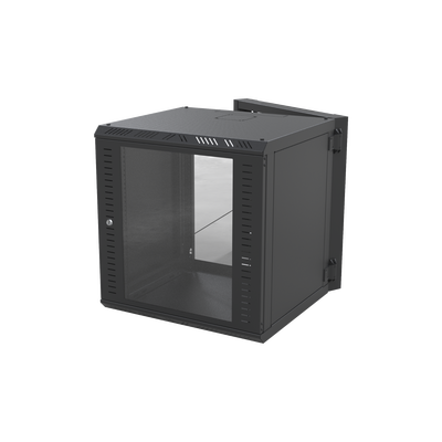 LINKEDPRO BY EPCOM Gabinete Abatible para Montaje en Pared con Rack 19" de 12 Unidades Ventana de Cristal MOD: SR-1912-GAP-V3