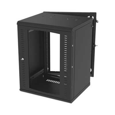 LINKEDPRO BY EPCOM Gabinete Abatible de Pared (Con Marco Trasero) con Rack 19" de 16 Unidades. Ventana de Cristal Templado. MOD: SR-1916-GAP-V4